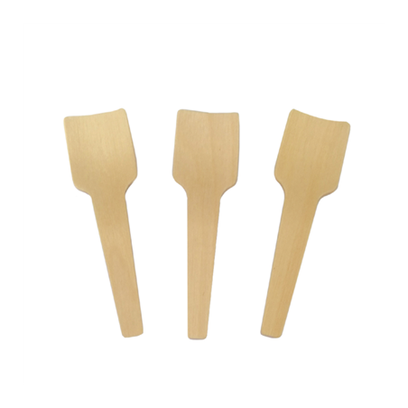 Image PETITES CUILLÈRES À GLACES  7 CM NATUREL BOIS (100 UNITÉ) #1