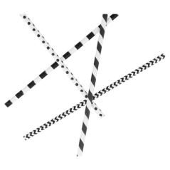 Image PAILLES DROITES À FRANGES ET À POIS 'PAPER'  Ø0,60x20 CM ASSORTI PAPIER (3000 UNITÉ) #3