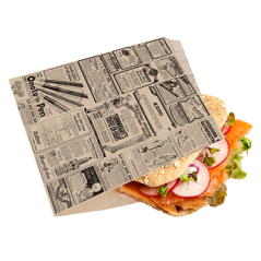 Image PAPIER INGRAISSABLES OUVERT 2 CÔTÉS FAST FOOD 'TIMES' 32 G/M2 16x16,5 CM NATUREL PARCH.INGRAISSABLE (500 UNITÉ) #3