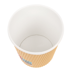 Image GOBELETS BOISSONS CHAUDES DOUBLE PAROI, ONDULÉ 180 ML 260 + 250 + 18 PE G/M2 Ø7,2/5,3x7,8 CM MARRON CARTON (1000 UNITÉ) #3