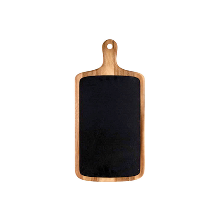 Image PLATEAU PRÉSENTATION RECTANGULAIRE  53x26x1,5 CM NATUREL ARDOISE+BOIS (2 UNITÉ) #1