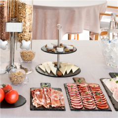 Image STAND SNACK 2 ÉTAGES  25x25x26,5 CM NATUREL ARDOISE (2 UNITÉ) #4