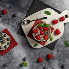 Image PLANCHE À DÉCOUPER  25,4x16,6x1,5 CM BLANC MARBRE (4 UNITÉ) #4