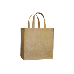 Image SAC SANS DÉCOR AVEC ANSES 260 G/M2 29+18x30 CM NATUREL JUTE (10 UNITÉ) #1