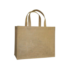 Image SAC SANS DÉCOR AVEC ANSES 260 G/M2 38,5+18x30,5 CM NATUREL JUTE (10 UNITÉ) #1