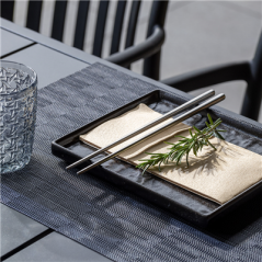 SETS DE TABLE TRAME  45X30 CM NOIR PVC (12 UNITÉ)