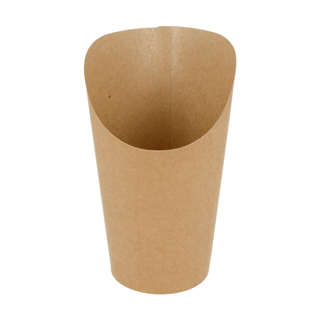 Image GOBELETS A FRITES OUVERTS 16 OZ - 480 ML 200 + 25PE G/M2 Ø8,5x13,5 CM MARRON CARTON (50 UNITÉ) #1