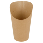 Image GOBELETS A FRITES OUVERTS 16 OZ - 480 ML 200 + 25PE G/M2 Ø8,5x13,5 CM MARRON CARTON (50 UNITÉ) #1