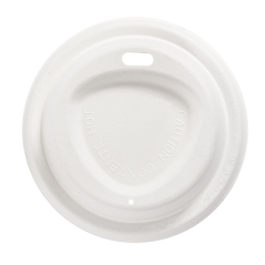 Image COUVERCLES POUR GOBELETS À CAFÉ 240 ML 'BIONIC'  Ø 8 CM BLANC BAGASSE (1000 UNITÉ) #3
