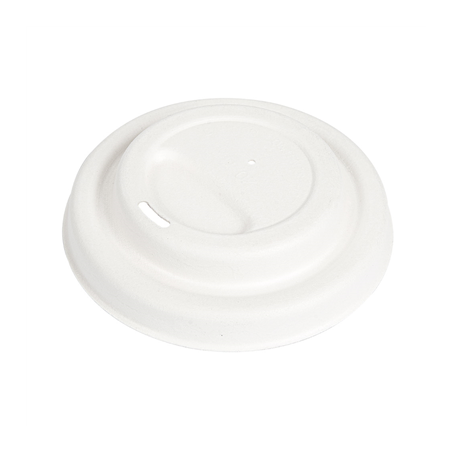 Image COUVERCLES POUR GOBELETS À CAFÉ 'BIONIC'  Ø 9 CM BLANC BAGASSE (1000 UNITÉ) #1