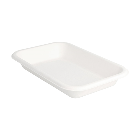 Image PLATEAUX 'BIONIC' 350 ML 18x12x2,5 CM BLANC BAGASSE (600 UNITÉ) #1