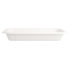 PLATEAUX 'BIONIC' 350 ML 18x12x2,5 CM BLANC BAGASSE (600 UNITÉ)