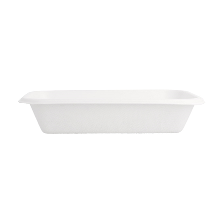 PLATEAUX 'BIONIC' 425 ML 18x12x3,5 CM BLANC BAGASSE (600 UNITÉ)