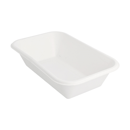 Image PLATEAUX 'BIONIC' 950 ML 21,5x14x5,2 CM BLANC BAGASSE (600 UNITÉ) #1
