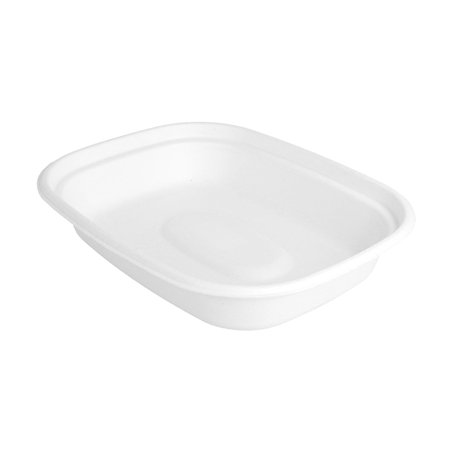 Image PLATEAUX 'BIONIC' 1100 ML 23,1x18,2x4,3 CM BLANC BAGASSE (300 UNITÉ) #1