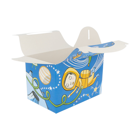 BOÎTES MENU ENFANT "ESPACE"  320 G/M2 15,50x10,50x17,50 CM QUADRICHROMIE CARTON (300 UNITÉ)