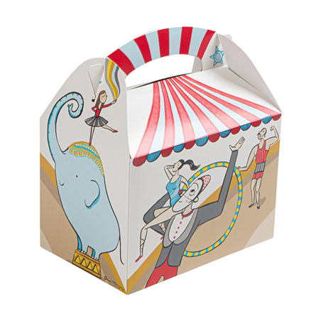 Image BOÎTES MENU ENFANT 'CIRCUS' 320 G/M2 15,50x10,50x17,50 CM QUADRICHROMIE CARTON (300 UNITÉ) #1