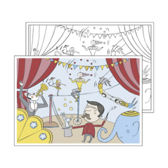 Image SETS DE TABLE COLORIAGE "CIRCUS"  100 G/M2 31x43 CM QUADRICHROMIE CELLULOSE (1000 UNITÉ) #1