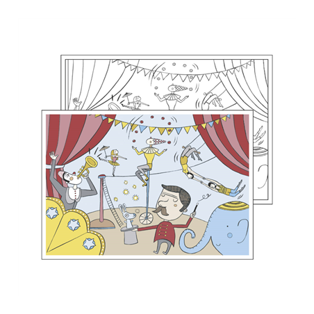 Image SETS DE TABLE COLORIAGE "CIRCUS"  100 G/M2 31x43 CM QUADRICHROMIE CELLULOSE (1000 UNITÉ) #1
