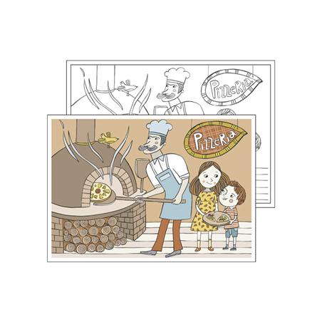 Image SETS DE TABLE COLORIAGE "PIZZA"  100 G/M2 31x43 CM QUADRICHROMIE CELLULOSE (1000 UNITÉ) #1