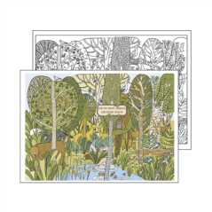 Image SETS DE TABLE COLORIAGE "FOREST ANIMALS"  100 G/M2 31x43 CM QUADRICHROMIE CELLULOSE (1000 UNITÉ) #1