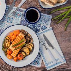 Image SERVIETTES PLI. 1/8 'LIKE LINEN - COTTAGE' 70 G/M2 45x45 CM BLEU SPUNLACE (600 UNITÉ) #3