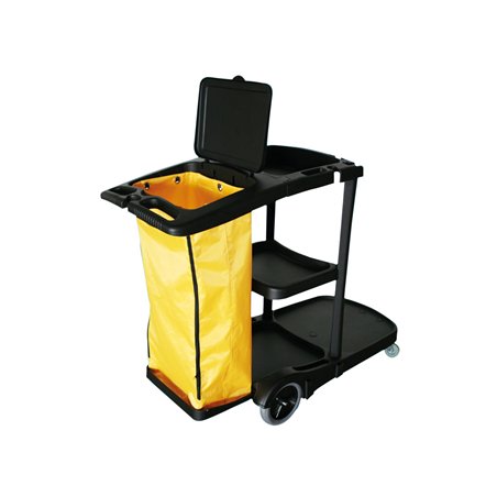 Image CHARIOT NETTOYAGE + SAC VINYLE 100 L 'ARROW'  110x52x98 CM NOIR PLASTIQUE (1 UNITÉ) #1