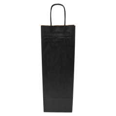 SACS SOS AVEC ANSES 1 BOTEILLE  100 G/M2 14+8x40 CM NOIR KRAFT (250 UNITÉ)