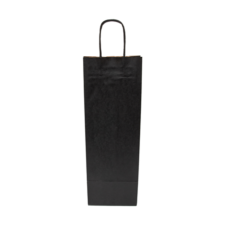SACS SOS AVEC ANSES 1 BOTEILLE  100 G/M2 14+8x40 CM NOIR KRAFT (250 UNITÉ)