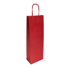 Image SACS SOS AVEC ANSES 1 BOTEILLE  100 G/M2 14+8x40 CM BORDEAUX KRAFT (250 UNITÉ) #1