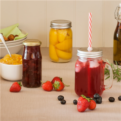 Image SET 4 PICHETS+PAILLE AVEC BASE 'WAKI GLASS' 450 ML Ø 8x13 CM TRANSPARENT VERRE (6 UNITÉ) #5