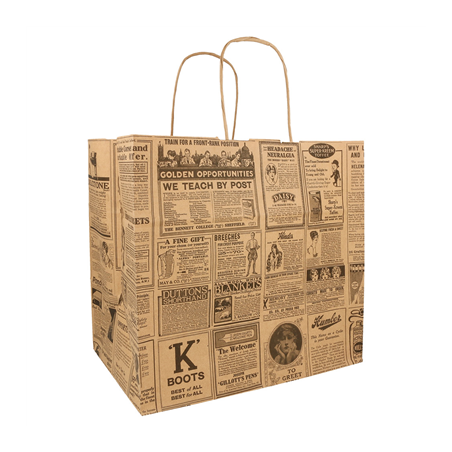 Image SACS SOS AVEC ANSES "TRAITEUR" 'TIMES' 80 G/M2 26+17x24 CM NATUREL KRAFT (250 UNITÉ) #1