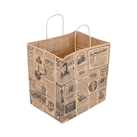 Image SACS SOS AVEC ANSES "TRAITEUR" 'TIMES' 90 G/M2 26+20x27 CM NATUREL KRAFT (250 UNITÉ) #1