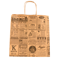 SACS SOS AVEC ANSES "TRAITEUR" 'TIMES' 90 G/M2 26+20x27 CM NATUREL KRAFT (250 UNITÉ)