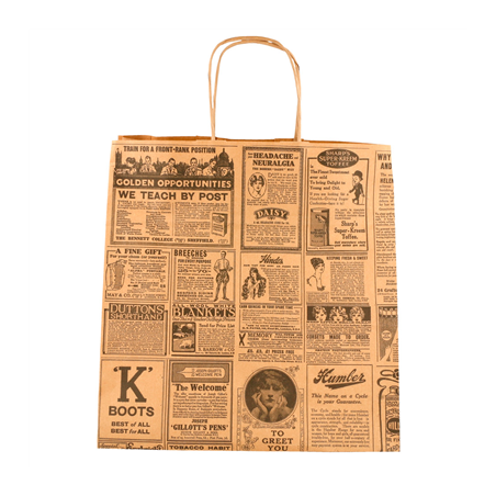 SACS SOS AVEC ANSES "TRAITEUR" 'TIMES' 90 G/M2 26+20x27 CM NATUREL KRAFT (250 UNITÉ)