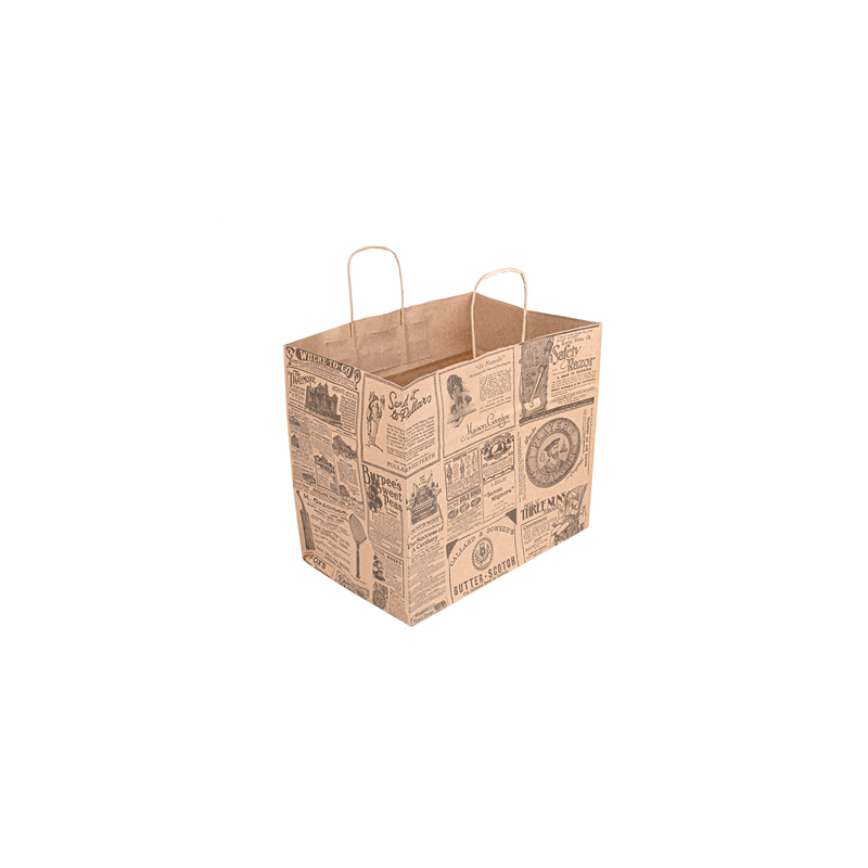 SACS SOS AVEC ANSES "TRAITEUR" 'TIMES' 90 G/M2 32+21x28,5 CM NATUREL KRAFT (250 UNITÉ)