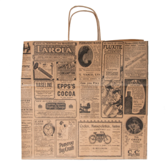 SACS SOS AVEC ANSES "TRAITEUR" 'TIMES' 90 G/M2 36+21x33,5 CM NATUREL KRAFT (250 UNITÉ)