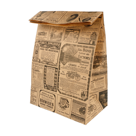 SACS SOS SANS ANSES 'TIMES' 70 G/M2 22+14x37 CM NATUREL KRAFT (500 UNITÉ)