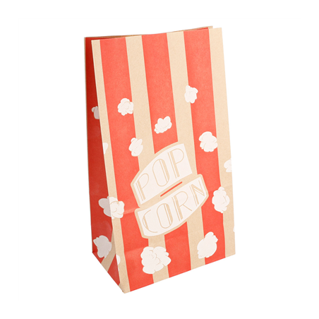 Image SACS SOS POP CORN 'STRIPES' 2,5 L-85 OZ 80 G/M² 14+8x24 CM NATUREL PARCH.INGRAISSABLE (500 UNITÉ) #1