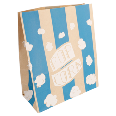 Image SACS SOS POP CORN 'STRIPES' 3,8 L-130 OZ 80 G/M² 20+9x23,5 CM NATUREL PARCH.INGRAISSABLE (500 UNITÉ) #1