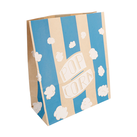 Image SACS SOS POP CORN 'STRIPES' 3,8 L-130 OZ 80 G/M² 20+9x23,5 CM NATUREL PARCH.INGRAISSABLE (500 UNITÉ) #1