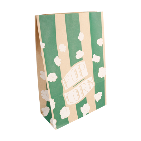 Image SACS SOS POP CORN 'STRIPES' 5 L-170 OZ 80 G/M² 20+9x29,5 CM NATUREL PARCH.INGRAISSABLE (500 UNITÉ) #1
