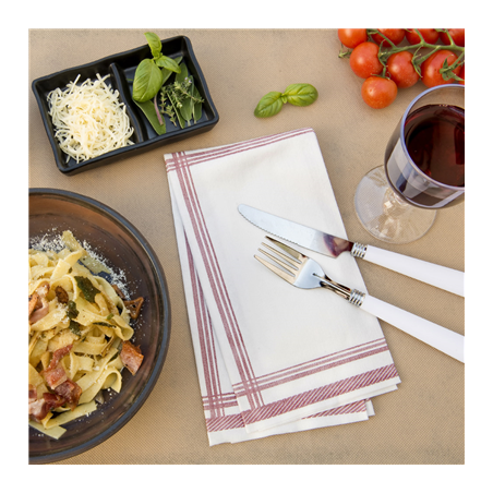 SERVIETTES PLI. 1/8 'LIKE LINEN - COTTAGE' 70 G/M2 45x45 CM BORDEAUX SPUNLACE (600 UNITÉ)