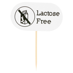 Image PIQUES "LACTOSE FREE" 8 CM BLANC BOIS (100 UNITÉ) #1