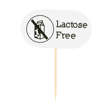 Image PIQUES "LACTOSE FREE"  8 CM BLANC BOIS (100 UNITÉ) #1