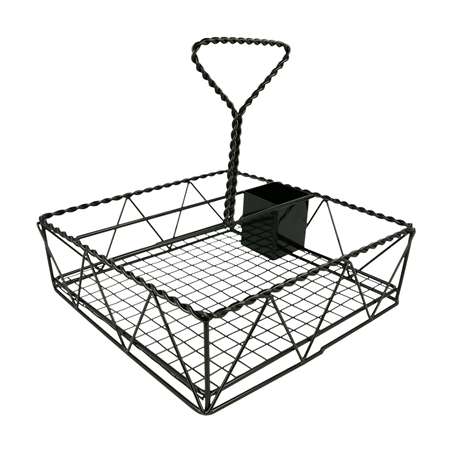 Image CORBEILLE "CADDY" CARRÉ  25x25x24 CM NOIR METAL (1 UNITÉ) #1