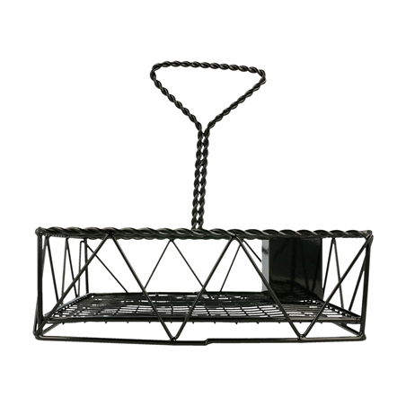 CORBEILLE "CADDY" CARRÉ  25x25x24 CM NOIR METAL (1 UNITÉ)