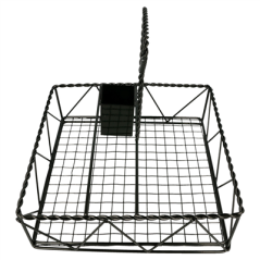 Image CORBEILLE "CADDY" CARRÉ  25x25x24 CM NOIR METAL (1 UNITÉ) #3