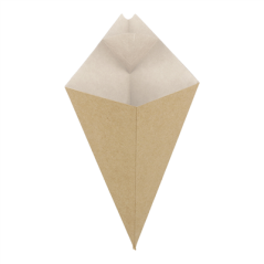 Image CORNETS AVEC LANGUETTES 'THEPACK' 100 G 220 G/M2 21x12,5 CM NATUREL/BLANC CARTON ONDULÉ NANO-MICRO (1600 UNITÉ) #1