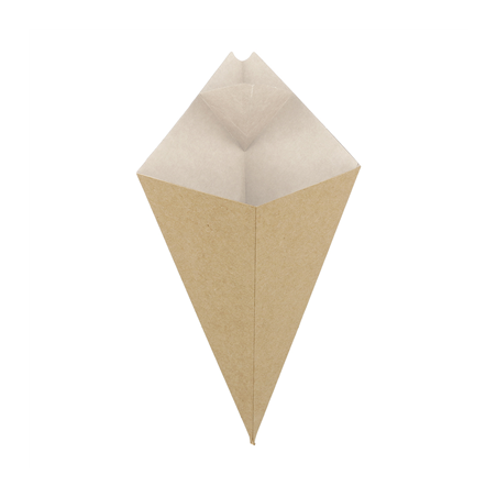 Image CORNETS AVEC LANGUETTES 'THEPACK' 100 G 220 G/M2 21x12,5 CM NATUREL/BLANC CARTON ONDULÉ NANO-MICRO (1600 UNITÉ) #1